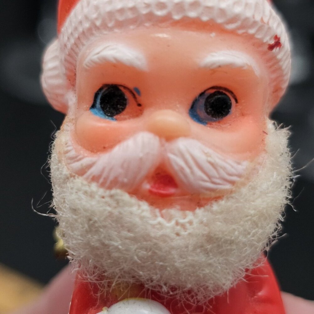 Santa Claus Pin 3" Vintage 1950s Plastic Brooch Christmas Holiday Made In Japan - Picture 2 of 11